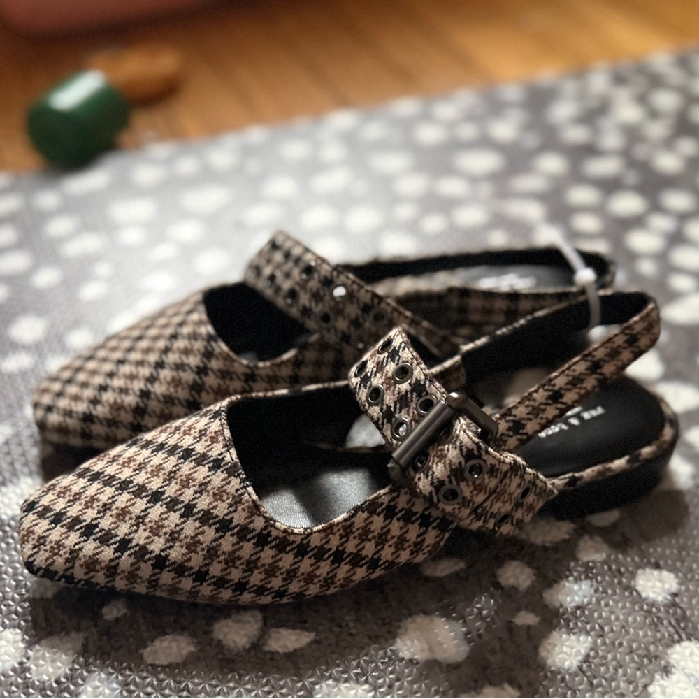 rag & bone Astra Plaid Slingback Flats - Size 36